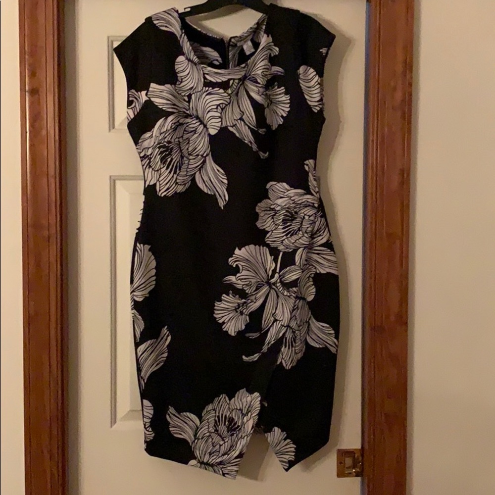 Black and white floral dress